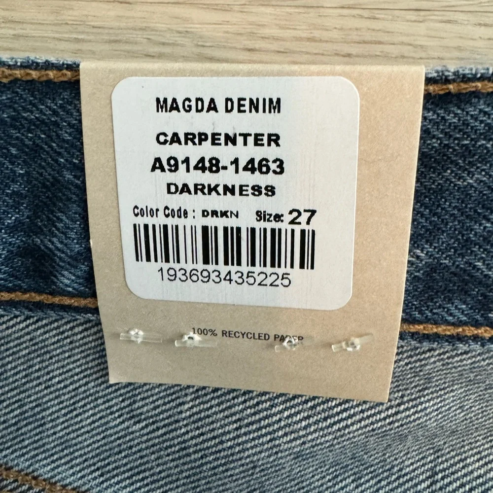 NWT AGOLDE Magda Denim Carpenter Darkness High Waist Loose fit 27 Organic Denim - Picture 9 of 13